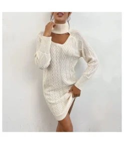 Fashion High Collar Hollow Twist Long Sleeve Sweater Knitted Dress Wholesale Jersey Dresses SDN537230 -Dress Sales Store 52493829 39ce 4786 94ad acc4893e8b5c 0410204dc732acc9962089becd32cd41