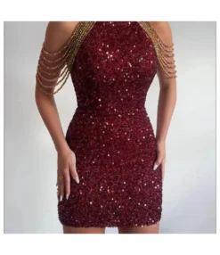 Sexy Hanging Neck Crystal Tassel Sequins Mid Waist Hipster Evening Gowns Wholesale Dresses N5923091300013 -Dress Sales Store 52b762dfe8464fa6a737b07c012e35a6 5