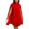 Fashion Chiffon Pullover Bat Sleeve Cape Dress Wholesale Dresses N5923080800076
