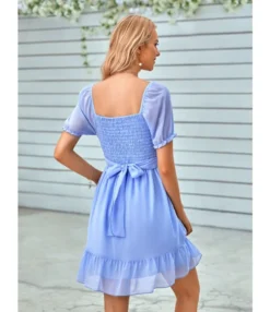Solid Color V-Neck Waist Short-Sleeve Casual Ruffled Dress Wholesale Dresses SDN537952 -Dress Sales Store 5658c281 a7b7 4ef0 a97a a6e3589af65d 9aadfa1248a3f1e9ae1e3081e18d18a3