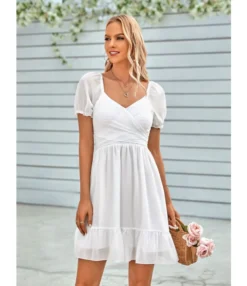 Solid Color V-Neck Waist Short-Sleeve Casual Ruffled Dress Wholesale Dresses SDN537952 -Dress Sales Store 5a92640e 732f 4401 871a 0f65af35b231 59e2643ea9a7d8dc98c21e1b7a7c056d