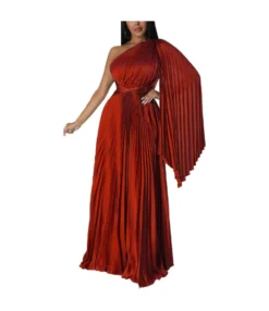 One-Shoulder Pleated Slant Neck Waist Imitation Silk Dress Wholesale Womens Clothing N3823103000072 -Dress Sales Store 5d2b150d7dff4d2f9d02b0b50128ad6f 5