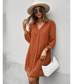 Sexy V Neck Flocking Mini Dress Solid Color Loose Long Sleeve Wholesale Dresses SDN560852 -Dress Sales Store 5fea3da2 64e7 4159 8a7a 6ce4bbe16c29 db0f882dd2fb5b2d25ab9d553067522e