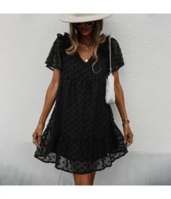 V-Neck Chic Wholesale Dresses Flocking Solid Color Casual Dresses SD202892 -Dress Sales Store 61142085 a4ad 471f a7ad 688599380b6d 29244AF4EB3EC81B889029A2963D8384