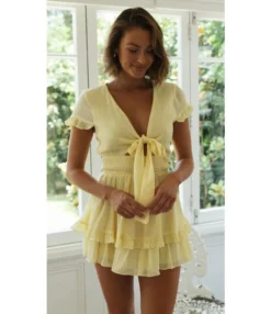 Solid Color Lace-Up V-Neck Layered Ruffled Dress Wholesale Dresses SDN535553 -Dress Sales Store 6479b7e7 c49e 4d55 87ca df3f88c3960b 32171cab98e2701a51390f0ee4d197e3