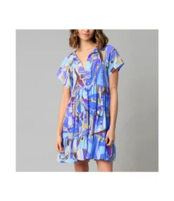Abstract Geometric Print Fringed Short-Sleeved Thin Dress Wholesale Dresses 5 Abstract Geometric Print Fringed Short-Sleeved Thin Dress Wholesale Dresses -Dress Sales Store 6583c8345e87463c99d3b01a01266c17 4
