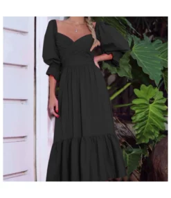 Fashion One-Shoulder Lantern Sleeve Solid Color Big Swing Maxi Dress Wholesale Dresses SDV464112 -Dress Sales Store 6b32c241 f9b3 4045 8078 5d54a5a689da 69f97728280737921696acfb617a308f