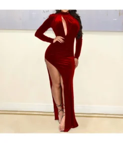 Fashion Sexy Irregular Slit Hollow Long Sleeve Wholesale Maxi Dresses Velvet High Collar Evening Dress SD183964 -Dress Sales Store 6c9e7f79 d903 4965 bb33 4fb322babc69 c6692cdee9ae9a6786a2ad7ed71b3619