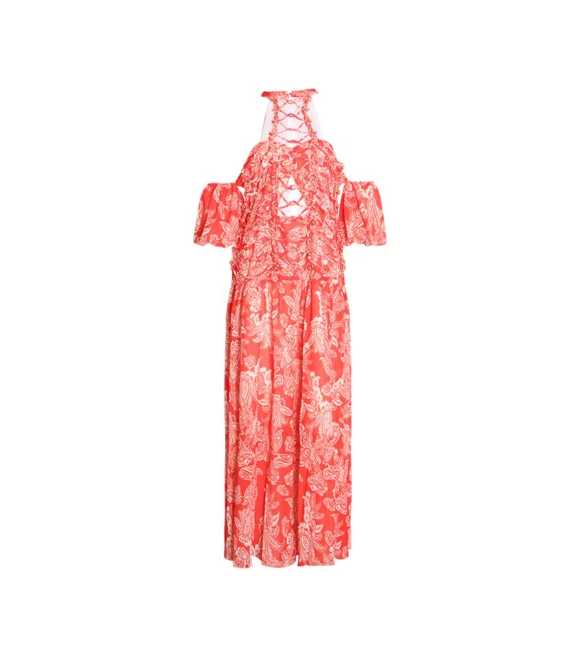 Printed Unique Design Hollow Sexy Tieback Vacation Swing Dress Beach Lantern Short Sleeve Halterneck Maxi Dresses Wholesale Bohemian Dress For Women SD531285 3 Printed Unique Design Hollow Sexy Tieback Vacation Swing Dress Beach Lantern Short Sleeve Halterneck Maxi Dresses Wholesale Bohemian Dress For Women SD531285 - Image 3