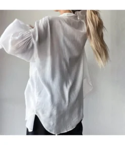 Casual Lantern Sleeve See-Through Lapel Shirt Loose Solid Color Wholesale Womens Long Sleeve T Shirts SOUN561066 -Dress Sales Store 6fa46e48 b550 4f1a 9456 e8b964adbdb7 fe64dd9840aaf3ca58b97f650961b0b5