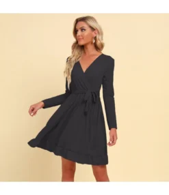 Women Plain Color Long Sleeve V Neck Tie Waist Wholesale Swing Dresses SDN580521 -Dress Sales Store 6fe0ee8f 0929 4118 b4d0 b6d9e98885a9 6193aca240f4cfde9c9fa568aaf03159