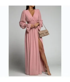 Nipped Waist Long Sleeve Slit Chiffon Dress Wholesale Maxi Dresses SDN535518 -Dress Sales Store 70cd7399 ad41 49f3 943a 6e5a6b67494c f6eda1094a5ad0162727883f5df76080