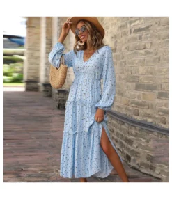 V-Neck Floral Print Long Sleeve Slit Resort Smocked Dress Wholesale Maxi Dresses SDN537254 -Dress Sales Store 72d4848c 1be0 445d 8522 797bd695a711 74ba841a18b73277e377bd3ac4ae7743