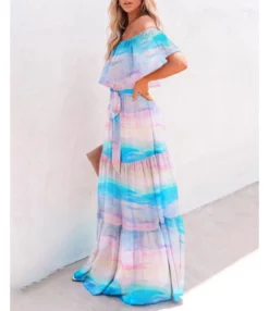 Printed Lace-Up Off Shoulder Big Swing Smocked Dress Vacation Wholesale Maxi Dresses SD531767 -Dress Sales Store 7603336d 4f3d 4c18 86f2 df9c899d5e9f 5b73ae7119d531446ed46cfc6711c945