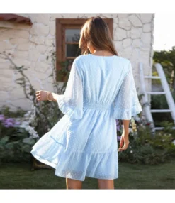 Fashion Elegant Solid Color Chiffon Flocking Ruffles Swing Dress Lotus Leaf Sleeve Wholesale Dresses SD204668 -Dress Sales Store 784e4a2e 3363 4017 89bb 0c76406b181b b5b1e54f4f98b70663fba1d65fad0287