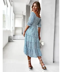 Sexy Off Shoulder Floral Midi Swing Dress High Waist Petal Sleeve Slim Vacation Wholesale Dresses SDN560630 -Dress Sales Store 79fb0593 974f 49a5 a2c7 35812b52adb7 8a7e61ac435ce634002275bd616198e9