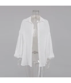 Casual Lantern Sleeve See-Through Lapel Shirt Loose Solid Color Wholesale Womens Long Sleeve T Shirts SOUN561066 -Dress Sales Store 7a3cc6c6 6eba 48e7 849d 7a214a0ee6da 01ba79f1a3d41eec0fcff76801dadc13