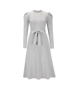 Wholesale Women Clothing Long-Sleeved Knitted Long Dresses SD190287