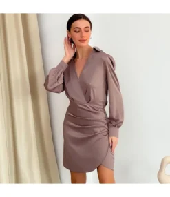 Sexy Satin Deep V Neck Dress Solid Color Long Sleeve A-Line Wholesale Dresses SDN560922 -Dress Sales Store 871ad4b3 f7c4 4506 8a38 91141439f26c 13998d97b05e7827f7eeeedeefb817ce