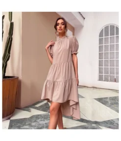 Solid Color Puff Sleeve High Neck Irregular Wholesale Pleated Dresses SD203687 -Dress Sales Store 871e8218 fdab 452f 8dab e682c687330a 661260EF17FAF08A6C6133B079FB5E90