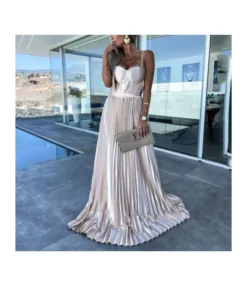 Temperament Mopping Sling Satin Zipper Pleated Party Dress Wholesale Dresses N46723032800112 -Dress Sales Store 87506c4cf2d4438b8abbafd300f3741d 4