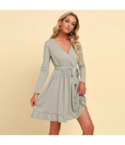 Women Plain Color Long Sleeve V Neck Tie Waist Wholesale Swing Dresses SDN580521 -Dress Sales Store 8786cd54 b4b1 4382 8da3 c252786eae9b a109b30794d7d81c8a3aa90ba5c94c96