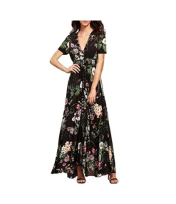 Printed Retro V-Neck Wide Hem Slit Design Wholesale Maxi Dresses Vacation Dress Trendy SD204093 -Dress Sales Store 8ddd1d28 935d 46b5 b960 a9bed611d14d 9ad80b254e60239e46a798d897f70356