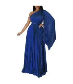 One-Shoulder Pleated Slant Neck Waist Imitation Silk Dress Wholesale Womens Clothing N3823103000072 -Dress Sales Store 929a73c4ad39476b8b00b0b50128a26a 5