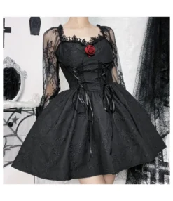 Dark Three-Dimensional Floral Lace Long-Sleeved A-Swing Princess Dress Wholesale Dresses SDV464254 -Dress Sales Store 9683d922 6f2d 4373 96f4 c4e8e90178f5 c29d03df8f394cf17c30c1047533969d