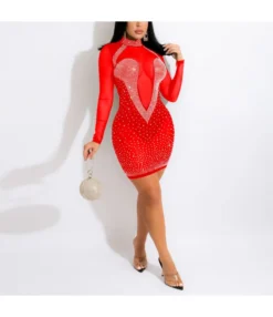 Fashion Sexy Translucent Valentine'S Day Bodycon Wholesale Dresses SD202189