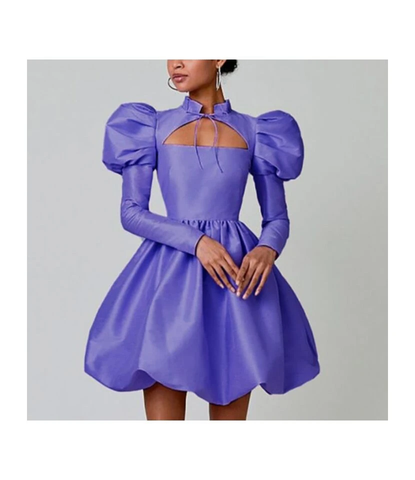 Bandage Puff Sleeve Solid Color Niche Bud Princess Dress Wholesale Dresses SDV463726 4 Bandage Puff Sleeve Solid Color Niche Bud Princess Dress Wholesale Dresses SDV463726 - Image 4
