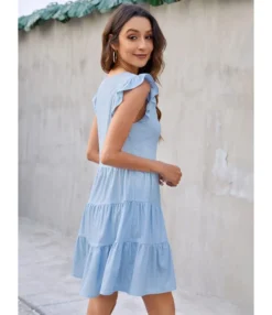 Retro V-Neck Frill Sleeve Loose Smocked Denim Dress Wholesale Dresses SDN535266 -Dress Sales Store 9ce425ce 05f3 48e0 8935 1d0a4ed9f7ff c7b0b8ba4fb16f517dacb2a7cdf81793