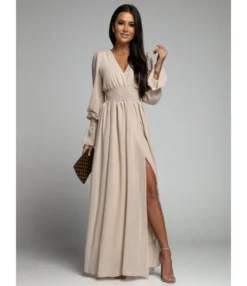 Nipped Waist Long Sleeve Slit Chiffon Dress Wholesale Maxi Dresses SDN535518 -Dress Sales Store 9f73c21c 5f08 44cb a9ea e772804a5c1e 20351466fd16da98f961039b57201e02