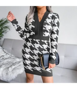 Knitted Dress Lady Wholesale Houndstooth Fashion SD162182 -Dress Sales Store 9ff61599 0874 4ef0 9bfb 4f3ab54bd4da 1F67410D847115A834550A0625BE6D59