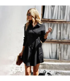 Fashion Short Solid Color Long Sleeve Single Breasted Shirt Dresses Wholesale Dresses N5923080800007 -Dress Sales Store O1CN010k8Xyb1ND4lF8qP6v 2425141535 0 cib