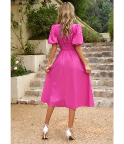 Temperament Short-Sleeved V-Neck Waist-Skimming Solid Color Long Dress Wholesale Dresses V5923041200030 -Dress Sales Store O1CN011QKy081ND4mwyZIFa 2425141535 0 cib