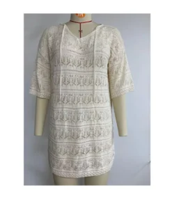 Casual Short-Sleeved V-Neck Hollow Vacation Beach Sunscreen Dress Wholesale Dresses V5923051300042 -Dress Sales Store O1CN013AtniS1KExZiYRqwR 3418581133 0 cib