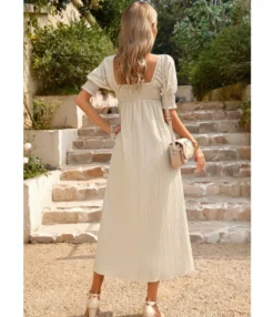 Elegant Flower Petal Sleeve Solid Color Square Neck Long Dress Wholesale Dresses V5923041200032 -Dress Sales Store O1CN014PiYpX1ND4n0Iozyj 2425141535 0 cib