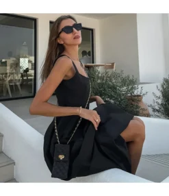 Simple Sling Sleeveless Solid Color Square Neck Dress Wholesale Dresses -Dress Sales Store O1CN015W0EIK2GztshLgHKc 2212501819087 0 cib