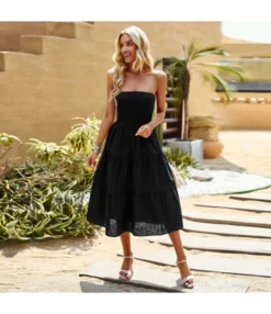 Temperament Sleeveless Collarless Solid Color Bustier Paragraph Dress Wholesale Dresses V5923041200044 -Dress Sales Store O1CN017OOPr61ND4n5diAz0 2425141535 0 cib 4