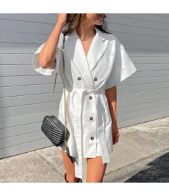 Button-Down Short-Sleeve Belt Commuter Loose Suit Dress Wholesale Dresses N4623070600032 -Dress Sales Store O1CN01885Y0r2GztsrA8n6N 2212501819087 0 cib