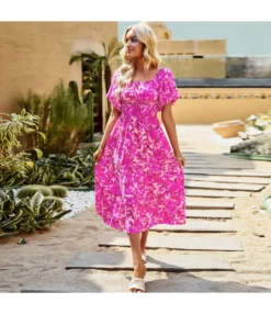 Elegant Botanical Floral Full Print Bubble Sleeve Square Neck Long Dress Wholesale Dresses V5923041200043 -Dress Sales Store O1CN01JOCYBg1ND4msX7c2a 2425141535 0 cib 4