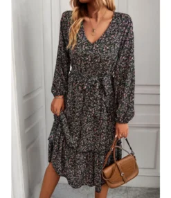 Casual Long-Sleeved Floral Print V-Neck Chiffon Ruffle Dress Wholesale Dresses V5923041200024 -Dress Sales Store O1CN01JszQSX1ND4k3yr6nc 2425141535 0 cib