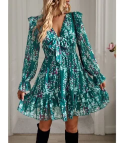 Long-Sleeved Low-Cut Tie Cut-Out Printed Skirt Wholesale Women'S Bottom N4623041200023 -Dress Sales Store O1CN01LP1yAa1wuaxZL8nvp 3267756368 0 cib 4