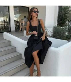 Simple Sling Sleeveless Solid Color Square Neck Dress Wholesale Dresses -Dress Sales Store O1CN01MvAkJg2Gztsg62o6n 2212501819087 0 cib