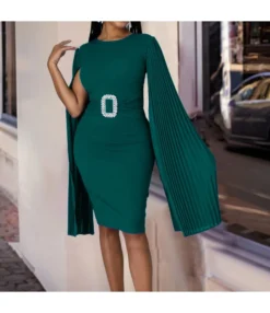 Sexy Solid Color Cape Style Metallic Waistband Hip Wrap Dress Wholesale Dresses N5923080800082 -Dress Sales Store O1CN01OJLA9k26Uchqt95nE 4225457665 0 cib 6