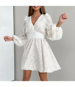 Lantern Sleeve Jacquard Commuter A-Line Slim Dress Wholesale Dresses N462302140018614 -Dress Sales Store O1CN01OqRUY62GztqupNDzW 2212501819087 0 cib