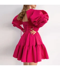 Puff Party Niche Puff Sleeve Stylish Pleated Solid Color Dress Wholesale Dresses N461523021400186 -Dress Sales Store O1CN01QOnEv12GztqvSf57e 2212501819087 0 cib