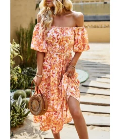 Elegant Botanical Floral Full Print Bubble Sleeve Square Neck Long Dress Wholesale Dresses V5923041200043 -Dress Sales Store O1CN01QWTVRF1ND4n5dQJj0 2425141535 0 cib