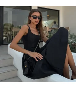 Simple Sling Sleeveless Solid Color Square Neck Dress Wholesale Dresses -Dress Sales Store O1CN01Qh2ijM2Gztslb717n 2212501819087 0 cib